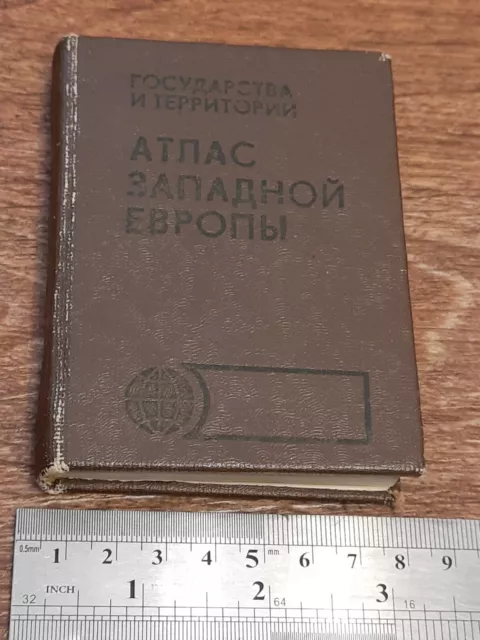 Vintage Pocket Atlas Western Europe USSR guide manual Textbook book Russian 1990