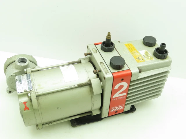 Edwards E2M2 Rotary Vane Dual 2 Stage Vacuum Pump 1.5CFM  1/3hp 3Ph 230/460V