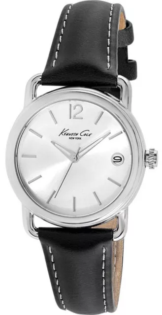 Kenneth Cole KC2817 New York Esfera Plateada Correa de Cuero Reloj Mujer