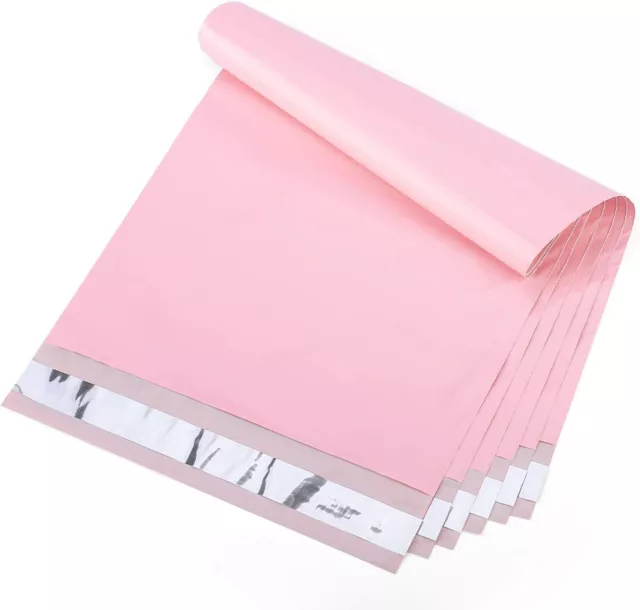 100 Poly Mailers 10X13, Strong Adhesive Shipping Envelopes for Clothing (Pink)