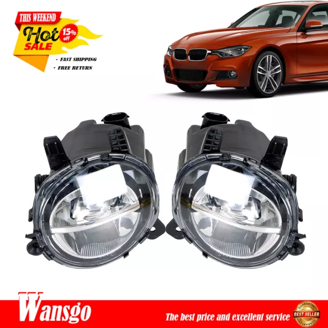 Fog Light Bumper Driving Lamp+Bulb For BMW 3 Series 2012-2018 Clear Lens LH+RH