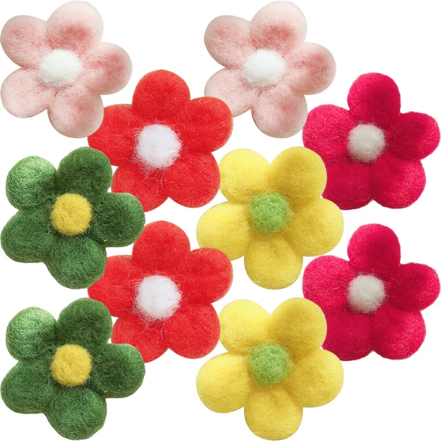 10 piezas Decoraciones de flores de fieltro Filling Craft Decors Decoraciones Cabezal Teléfono