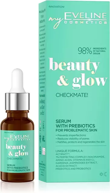 EVELINE Beauty&Glow Checkmate ! Sérum Aux Prébiotiques Pour Peaux À Problèmes Ve