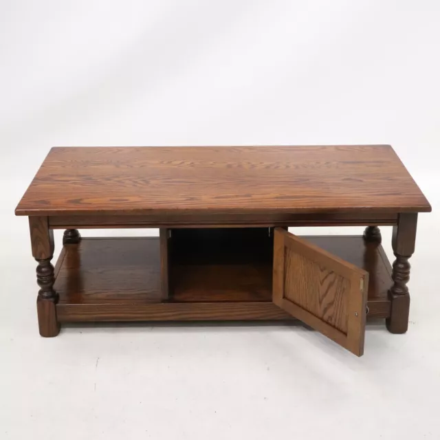 Old Charm Long Coffee Table With Cupboard Tudor Brown FREE UK Delivery 2