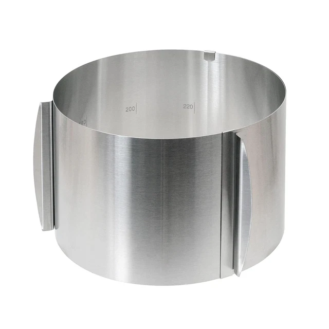 Wenco Bague à Gâteau Réglable En Acier Inoxydable 15 Cm Haut - Diamètre 16 à 30 Cm