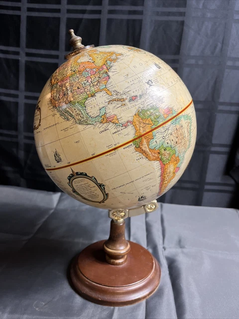 Repugle VINTAGE REPLOGLE 9 Inch Diameter World Classic Series Globe on Wood ...