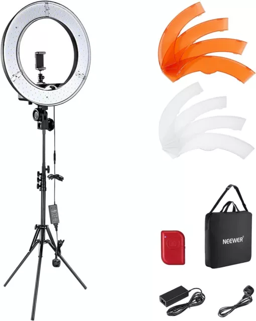 Neewer 18" inches Dimmable Lighting Kit LED Ring Light Camera Photo Video UK