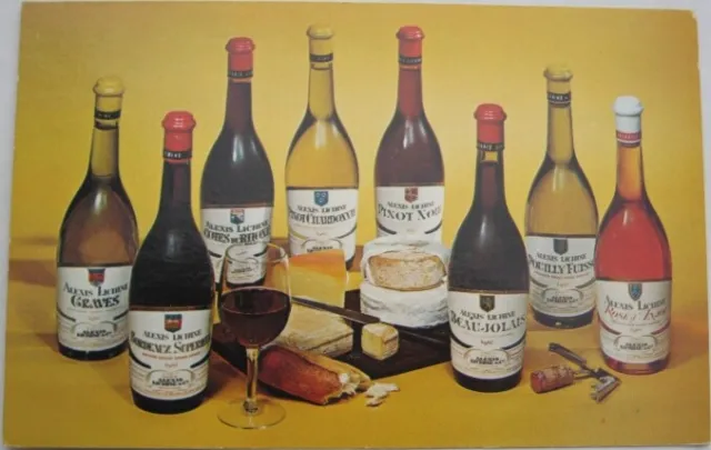 Alexis Lichine French Wine 1960 Chrome Advertising Postcard