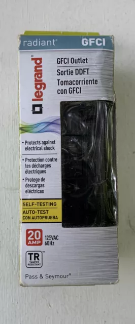 Legrand radiant Self-Test GFCI Outlet 20 Amp Safe for Kids Tamper Resistant NEW