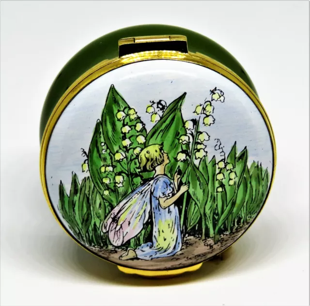Crummles Enamel Box -Vintage Lily Of The Valley Flower Fairy- Cicely Mary Barker