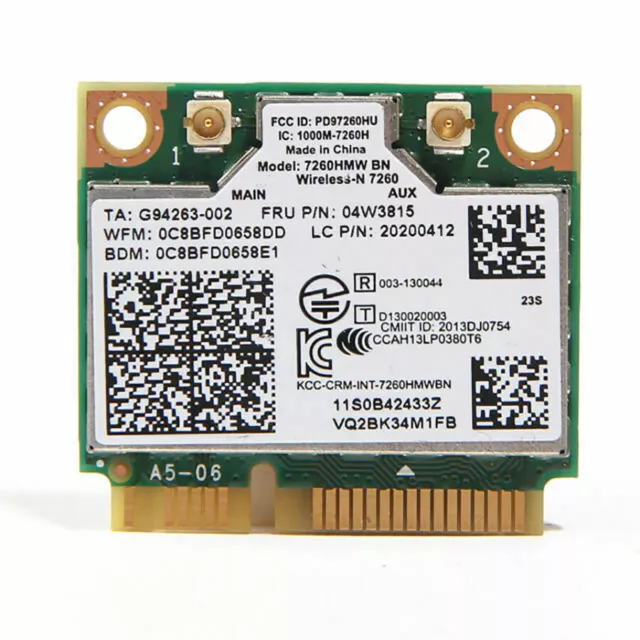 For Intel 7260HMW 2.4G Wireless Bluetooth 4.0 7260 Network Adapter Card New