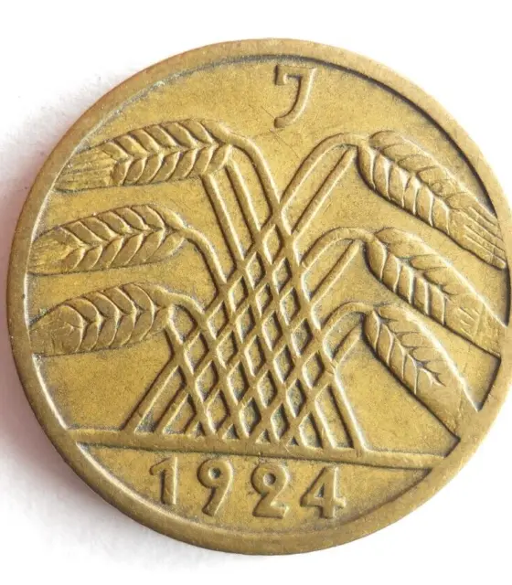 1924 J WEIMAR Germany 5 RENTENPFENNIG Germany Bin #15