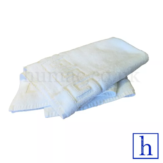 White Towel Bath Mat Luxury Home Spa Hotel 100% Cotton Toweling - Ex-Hotel