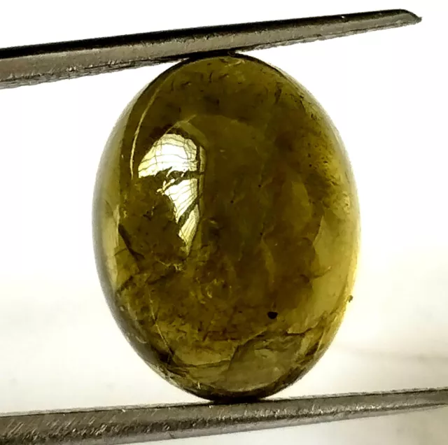 Olive Green Tourmaline Cabochon 9.00 Carat Natural Oval Shape Gemstone 14X11 mm