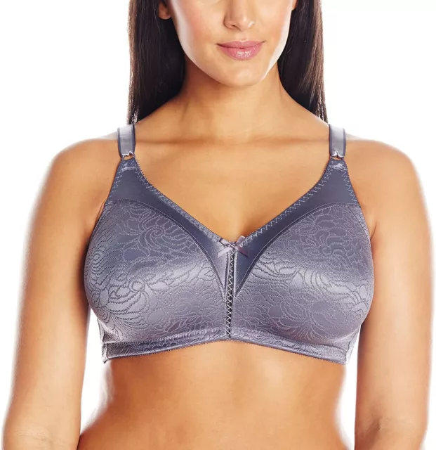 BALI Black Double Support Lace Wirefree Spa Closure Bra, US 34D