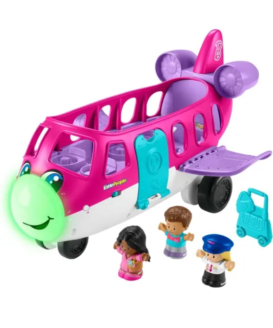 Fisher-Price Little People Barbie Toy Aeroplane For Toddlers With Lights Music