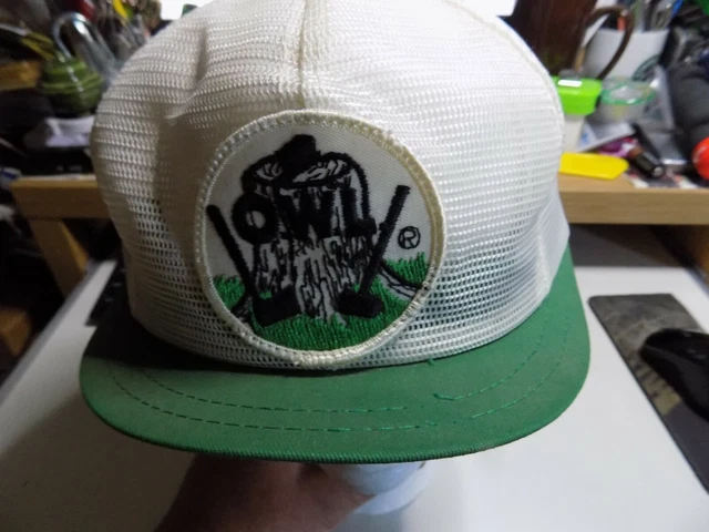 Vintage OWL Snapback Trucker Hat Cap Flat Bill Embroidered Patch Mesh Retro