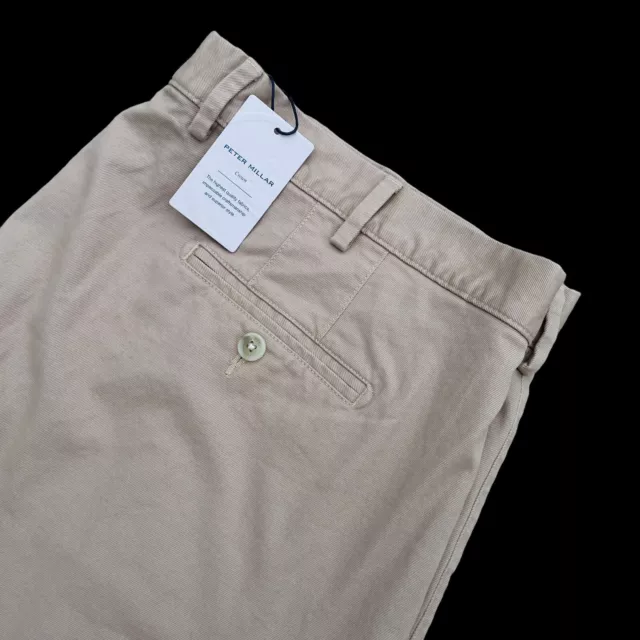 Peter Millar Pilot Twill Shorts Stretch Khaki 8" Inseam Size 44 $115