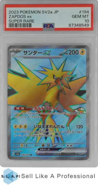 2023 POKEMON JAPANESE SV2a-POKEMON 151 194 ZAPDOS ex SUPER RARE PSA 10