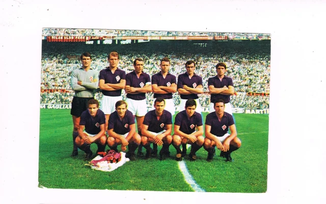 CARTOLINA ORIGINALE CALCIO soccer squadra fiorentina 196768 Edizione