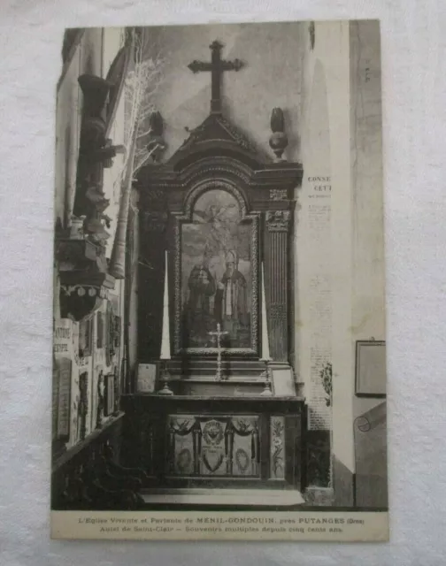 Cpa Orne 61 Mesnil Gondouin Environs De Putanges Interieur De L'eglise Autel