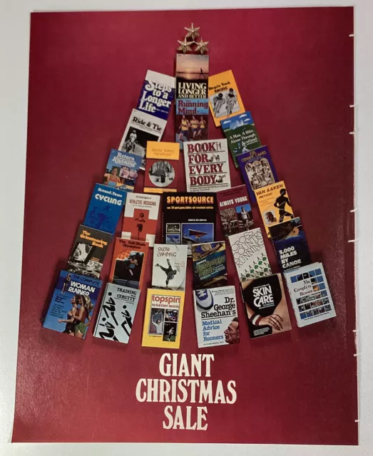 Running Books Print Ad Original Vintage 1981 Rare Christmas Tree