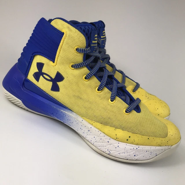 Under Armour Steph Curry Wardell SC Blue Yellow Basketball Shoes Size 7 Y (E4)