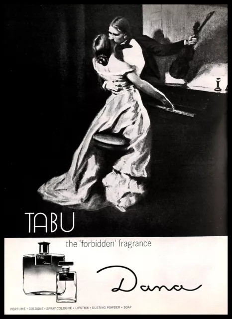 1965 Tabu Perfume Dana Vintage PRINT AD Fragrance The Kreutzer Sonata Painting
