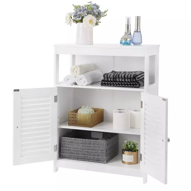 Bathroom Floor Cabinet Storage Organizer with 3 Shelves Free Standing Cabinet