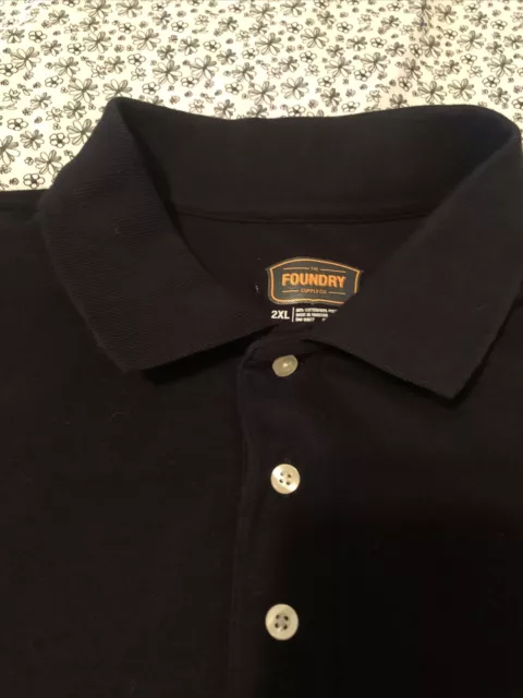 The Foundry Supply Co Adult 2XL Tall (2XLT) Black Polo Shirt 2