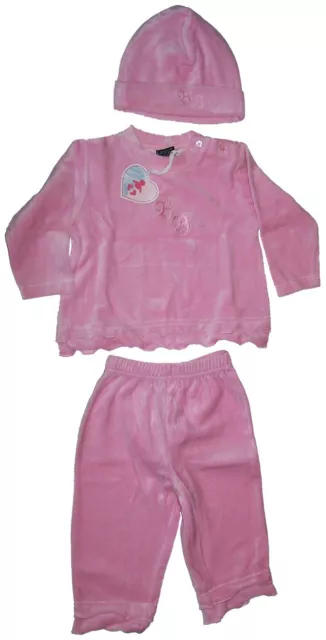 Baby Girls 3 Piece Clothes set, Pink Age 0-3 months, Hat, Top and Trouser