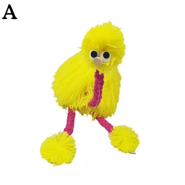 Pull String Hand Puppet Ostrich Toy Cute Muppet Doll for-Children Activity  K0W0 3