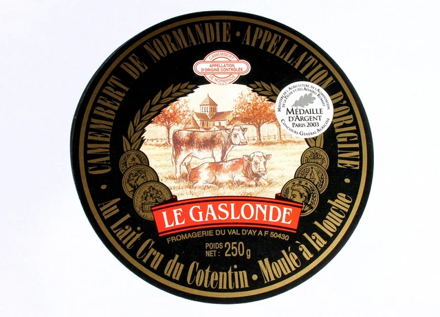 ANCIENNE ETIQUETTE BOITE FROMAGE - CAMEMBERT NORMANDIE: LA