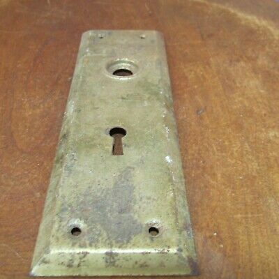 Antique Victorian Metal Door Knob Backplate w/ Keyhole, 7 Inch 3