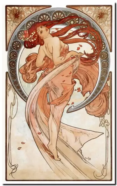 Alphonse Mucha `The Dance'   A3 CANVAS PRINT 18"X 12"