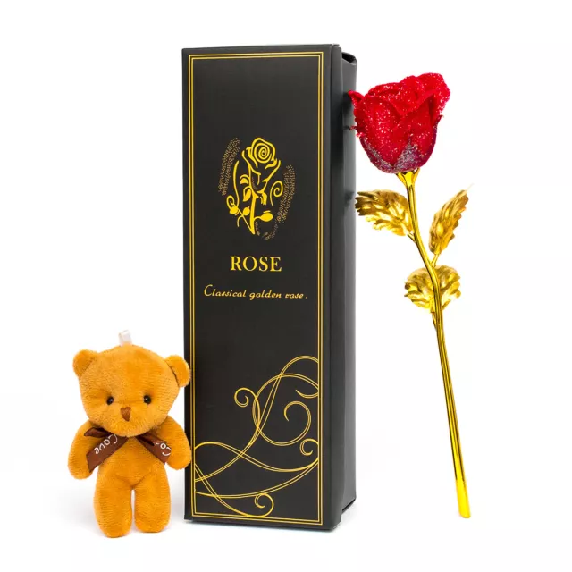 24K Gold Plated Galaxy Rose Valentine's Gift to Girlfriend Wife Love Present UK