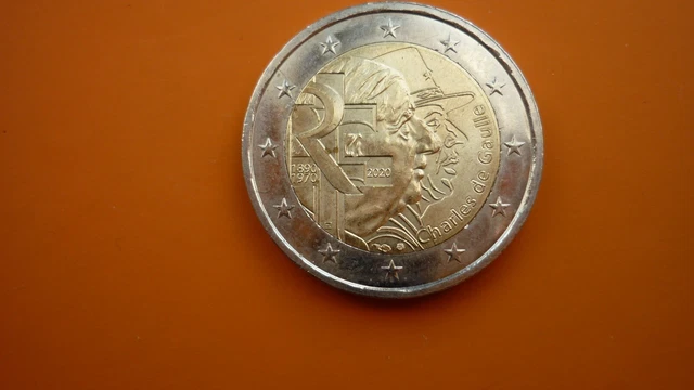 PIECE 2 EUROS Rare charles de gaulle 2020 commémorative EUR 3,50