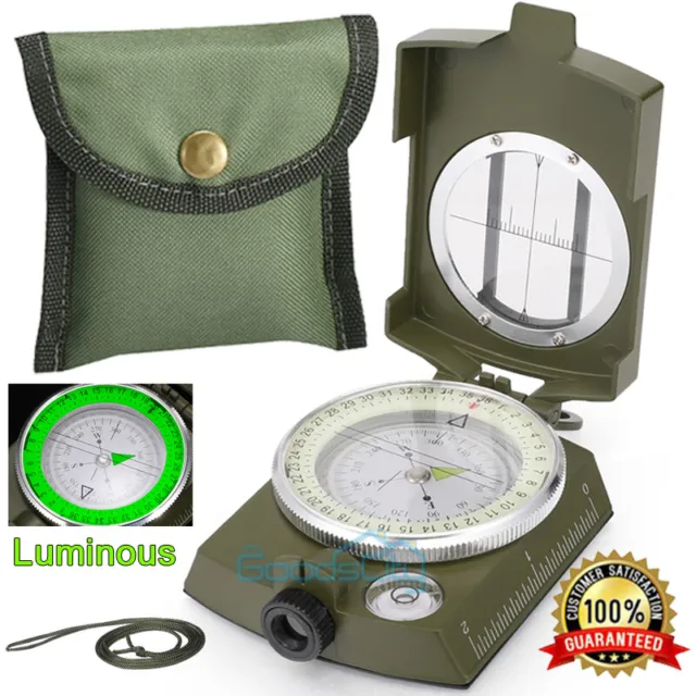 Multifunctional Military Compass Lensatic Sighting for Camping Hiking Waterproof
