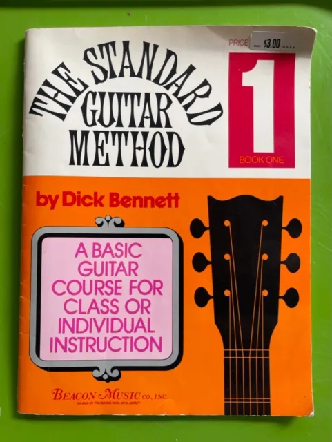 BENNETT "THE STANDARD GUITAR METHOD- BOOK ONE" SONGBOOK 1965 Beacon Music VG Con