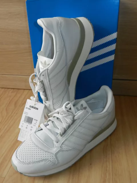 Adidas ZX 500 Sneaker Freizeitschuhe Sportschuhe 44 2/3  10 10,5    Leder weiß