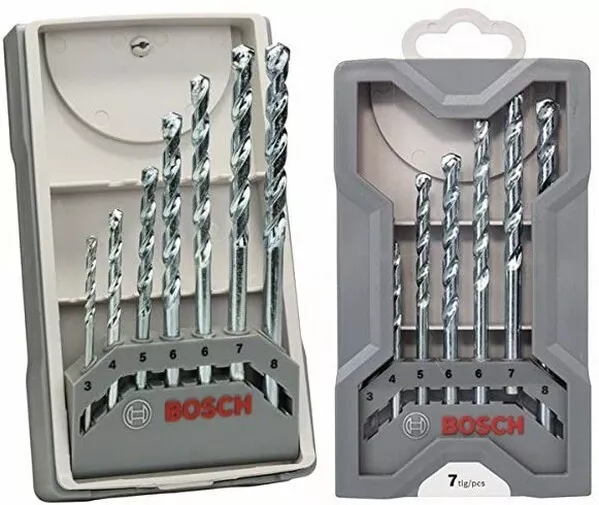 Bosch - Juego de 7 brocas para piedra (Ø 3/4/5/6/6/7/8 mm), punta de metal duro