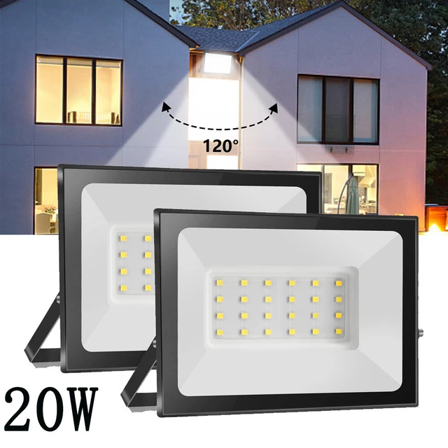 2XLED Fluter Flutlicht Strahler 20W Scheinwerfer Außen Baustrahler Kaltweiß DE