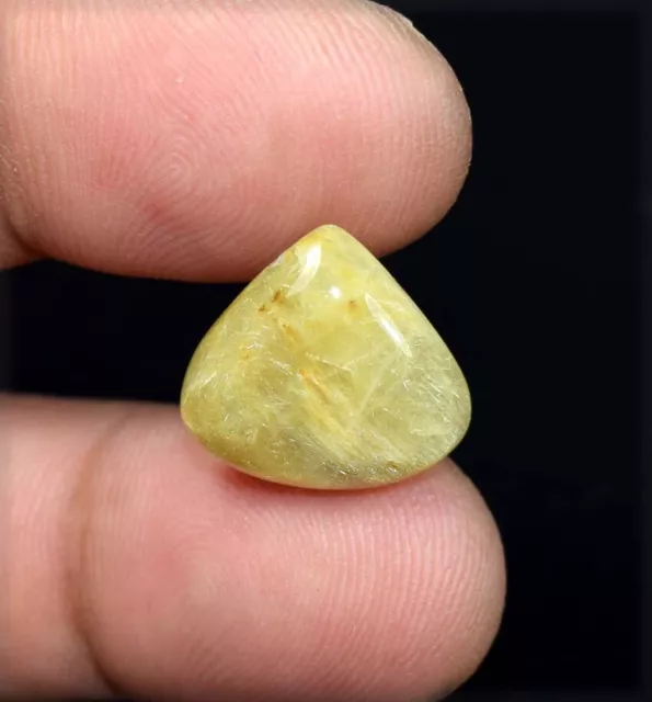 9.65 Cts. 100 % Natural Golden Rutile Pear Cabochon Untreated Loose Gemstone