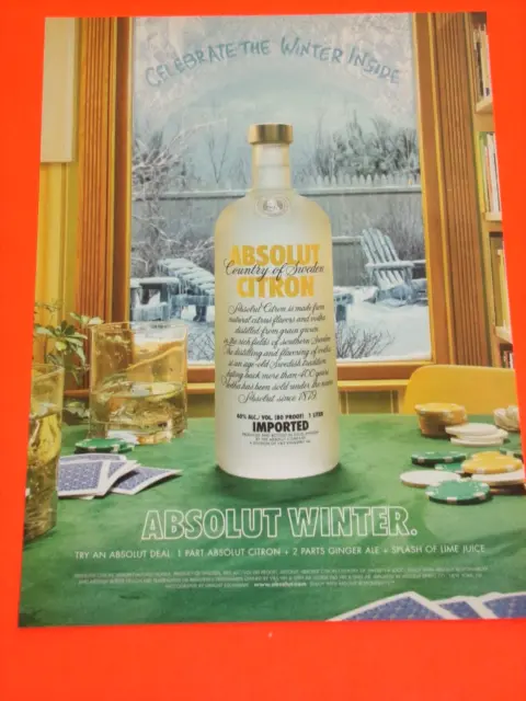 2005 Absolut Vodka Ad Absolut Winter Citron