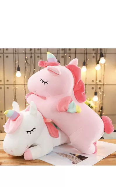 Unicorn Shape Rainbow Color Super Soft Plush Pillow Doll Toy for Kids - 30cm