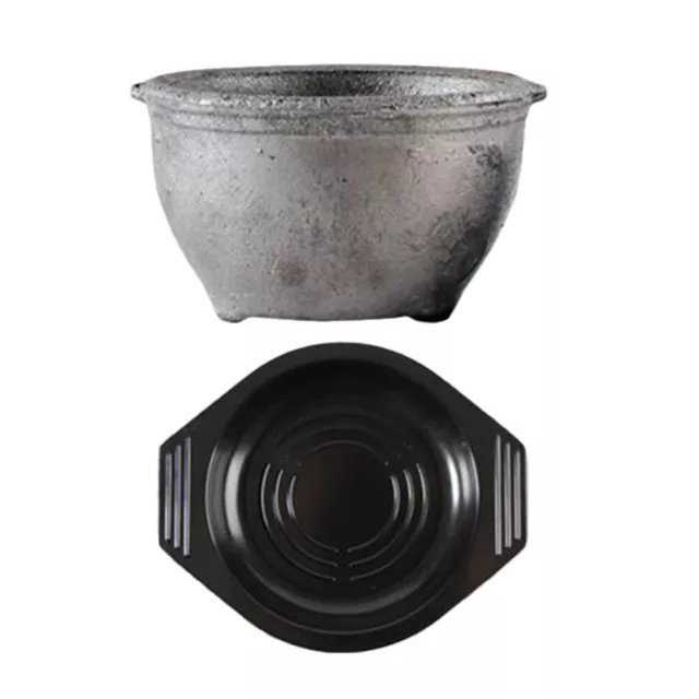 Tazón de sopa de arena cazuela a la antigua con tapa olla de cerámica