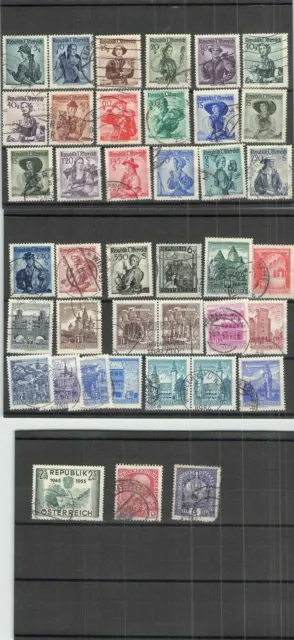 Lot / Konvolut 40 gestempelte alte Marken ÖSTERREICH , Briefmarken , Siehe Scan
