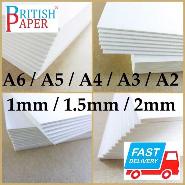 A3 A4 MOUNT BACKING CARDS PULP BOARD SHEETS GREYBOARD FOAM 1mm 2mm PICTURE FRAME