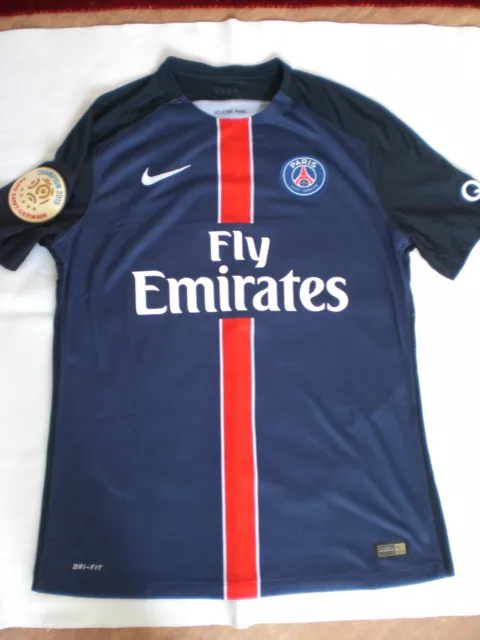 Paris Saint-Germain PSG Thiago Silva Home Match Issue Shirt 2015-16