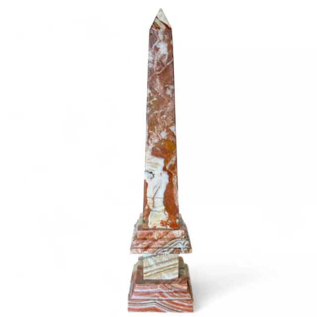 Obelisk Classic IN Marble Red Veined Sculpture Table H 40CM